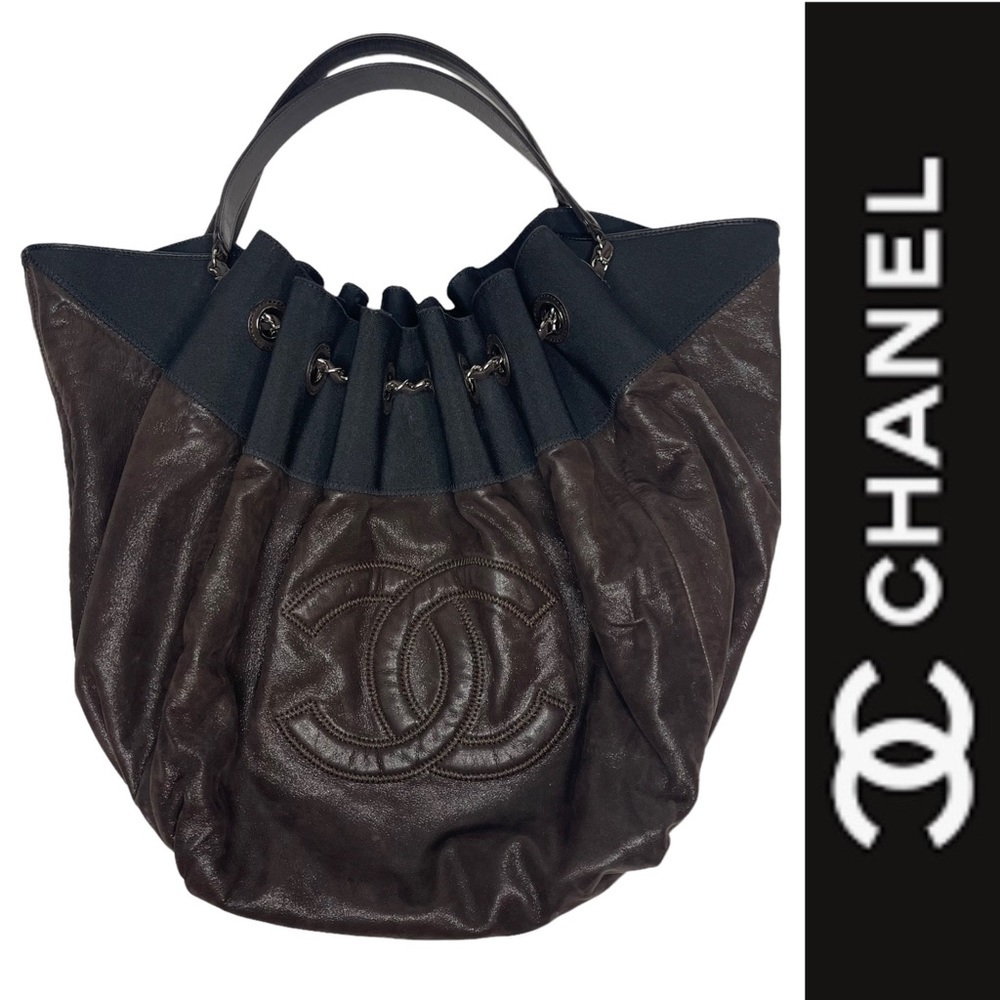 Stretch Spirit Large Cabas Hobo Bag brown lambskin leather